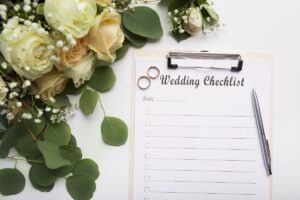 Checklist i plan organizacji wesela z obrączkami i różami